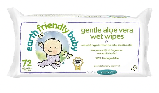 Earth Friendly Baby Gentle Aloe Vera Baby Wipes - Pack of 72