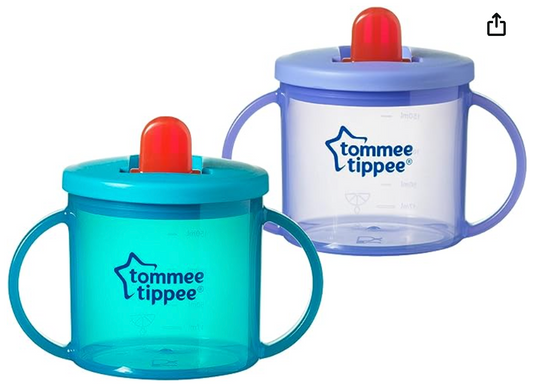Tommee Tippee Free Flow Trainer Cup with Handles, BPA-Free, 6oz, 2 Count